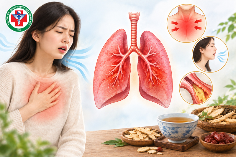 Đàm thấp lưu trú ở Phế có thể làm ảnh hưởng đến sự lưu thông của Phế khí