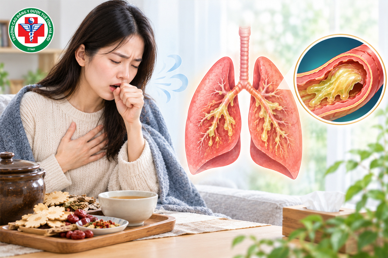 Đàm thấp hoặc đàm nhiệt cản trở Phế khí